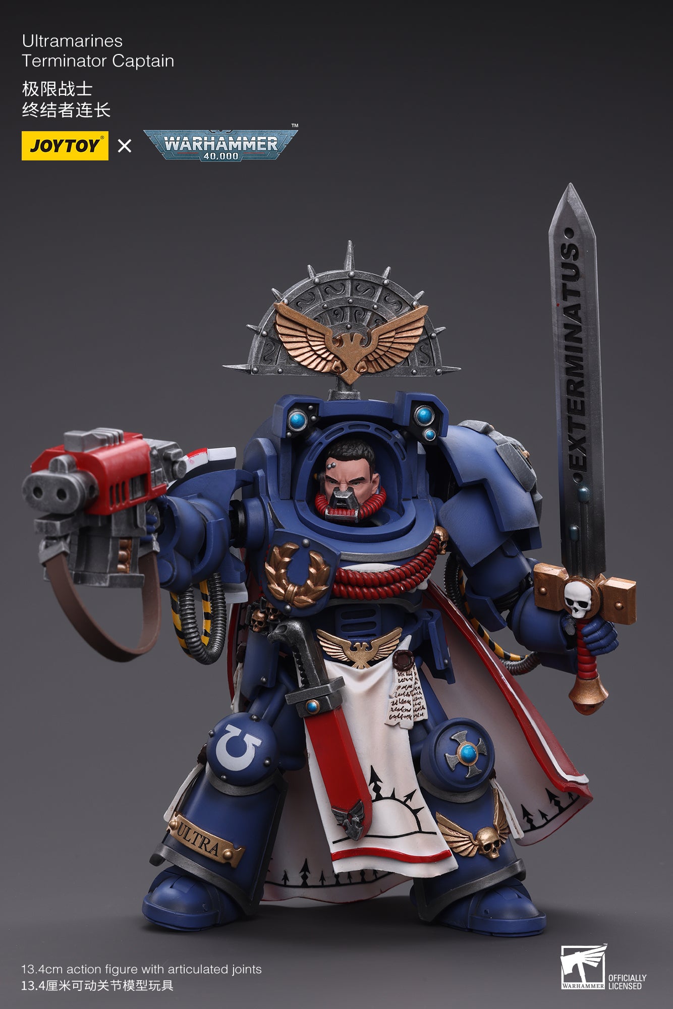 1/18 Scale JOYTOY Warhammer 40K Ultramarines Terminator Captain Action Figure - Collectible Model for Tabletop Gaming & Display