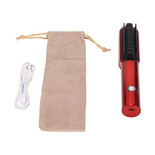 USB Rechargeable Electric Hair Straightener Brush - 2-in-1 Straightening & Styling Comb for Smooth Hair at Home & Travel | Perfect for Daily Styling & On-the-Go Touch Ups