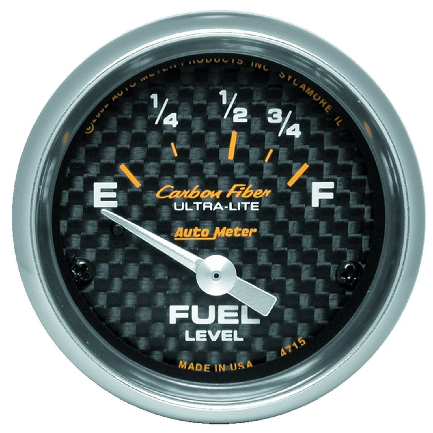 AUTO METER 4715 Carbon Fiber Electric Fuel Level Gauge - 2-1/16