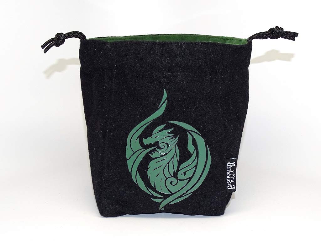 Reversible Large Microfiber Dice Bag for D&D RPG Games - Self Standing Pouch Holds 250+ Polyhedral Dice with Drawstring Closure - Perfect for Tabletop Gaming, Magic The Gathering & Board Game Storage (Dragon's Breath Design)