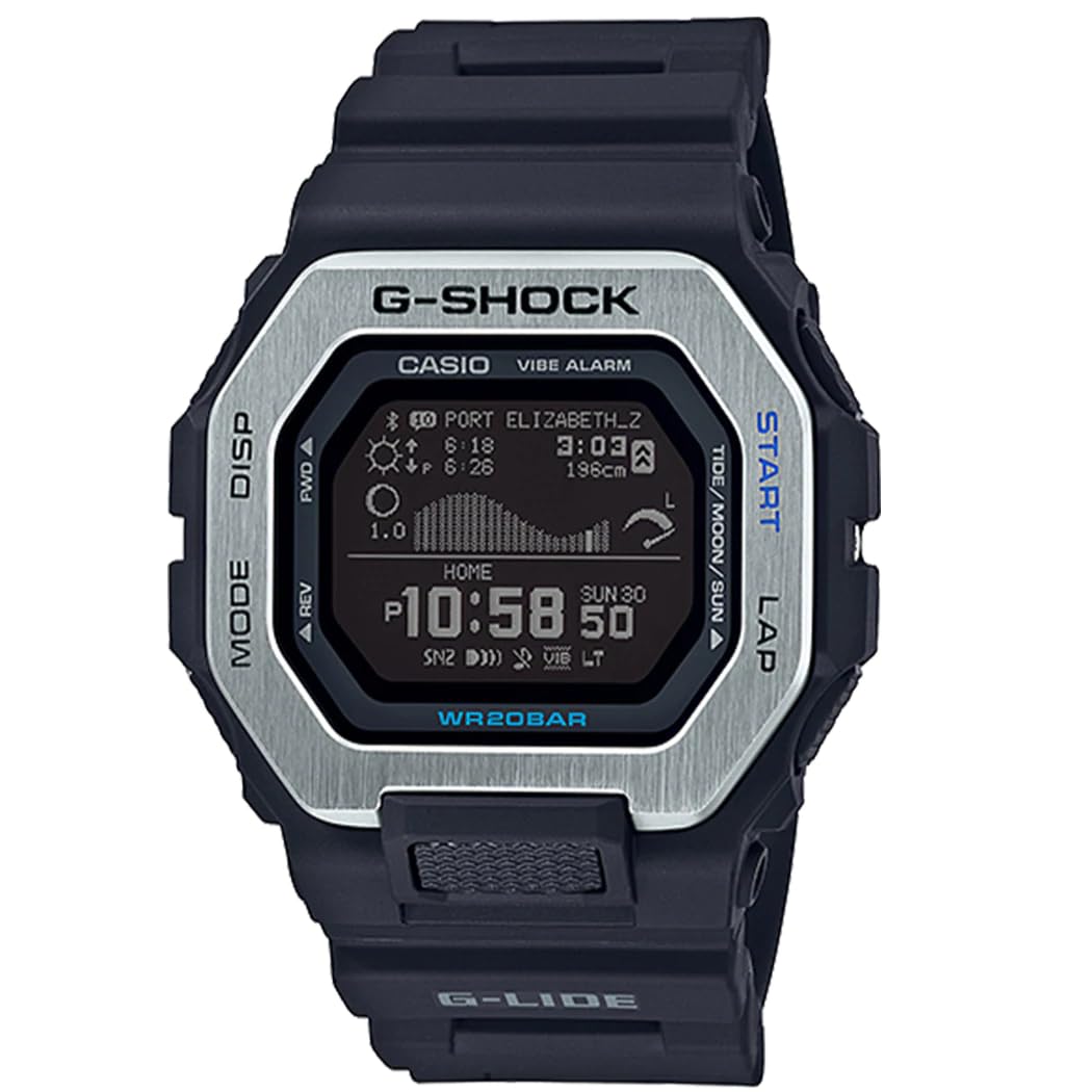 Casio G-Shock GBX-100-1ER Men's Digital Sports Watch - 51mm Black Dial, White Resin Strap, Shock Resistant, Water Resistant - Perfect for Running, Gym Workouts & Outdoor Adventures