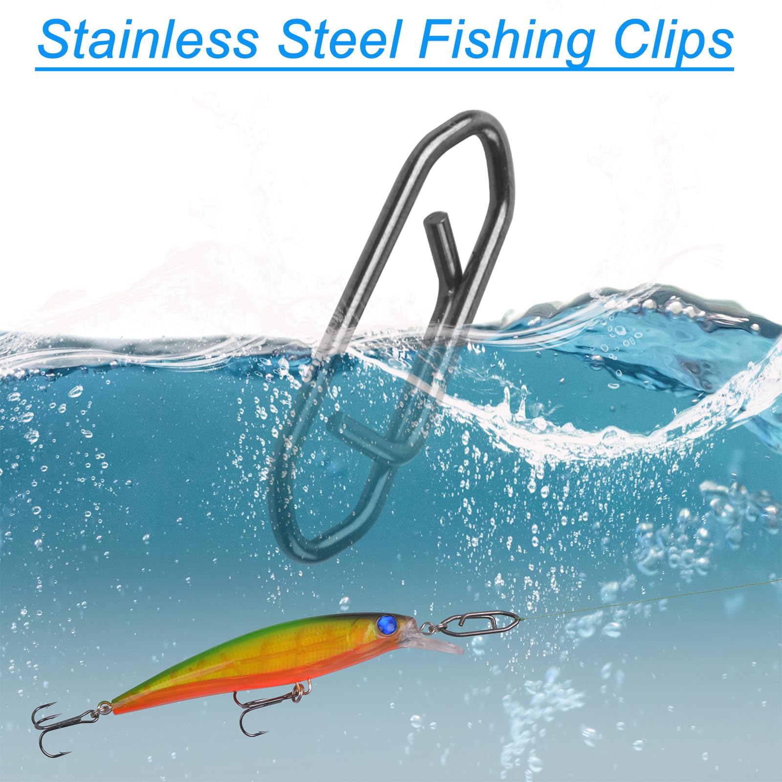 JSHANMEI 130pcs High Strength Fishing Snaps Kit - Stainless Steel Quick Change Lure Clips & Speed Connectors for Freshwater & Saltwater Fishing | Perfect for Bass, Trout & Saltwater Game Fish