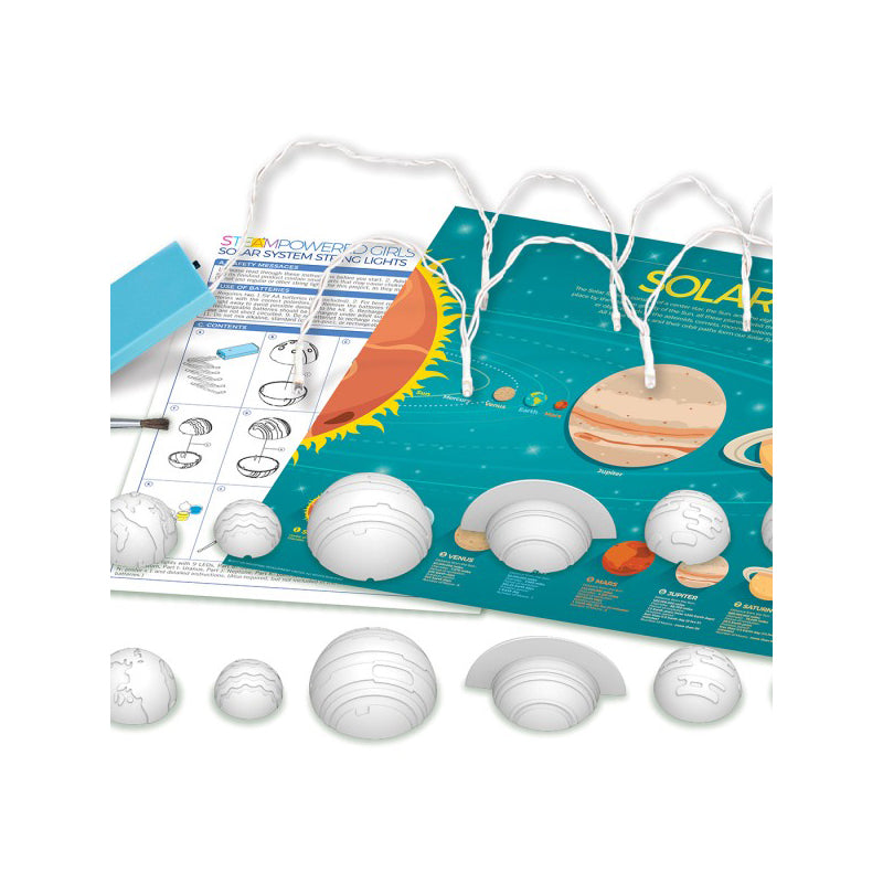 4M Solar System String Lights - STEM Educational Kit for Kids - Solar Powered Planet Decor for Bedroom, Classroom & Outdoor Parties