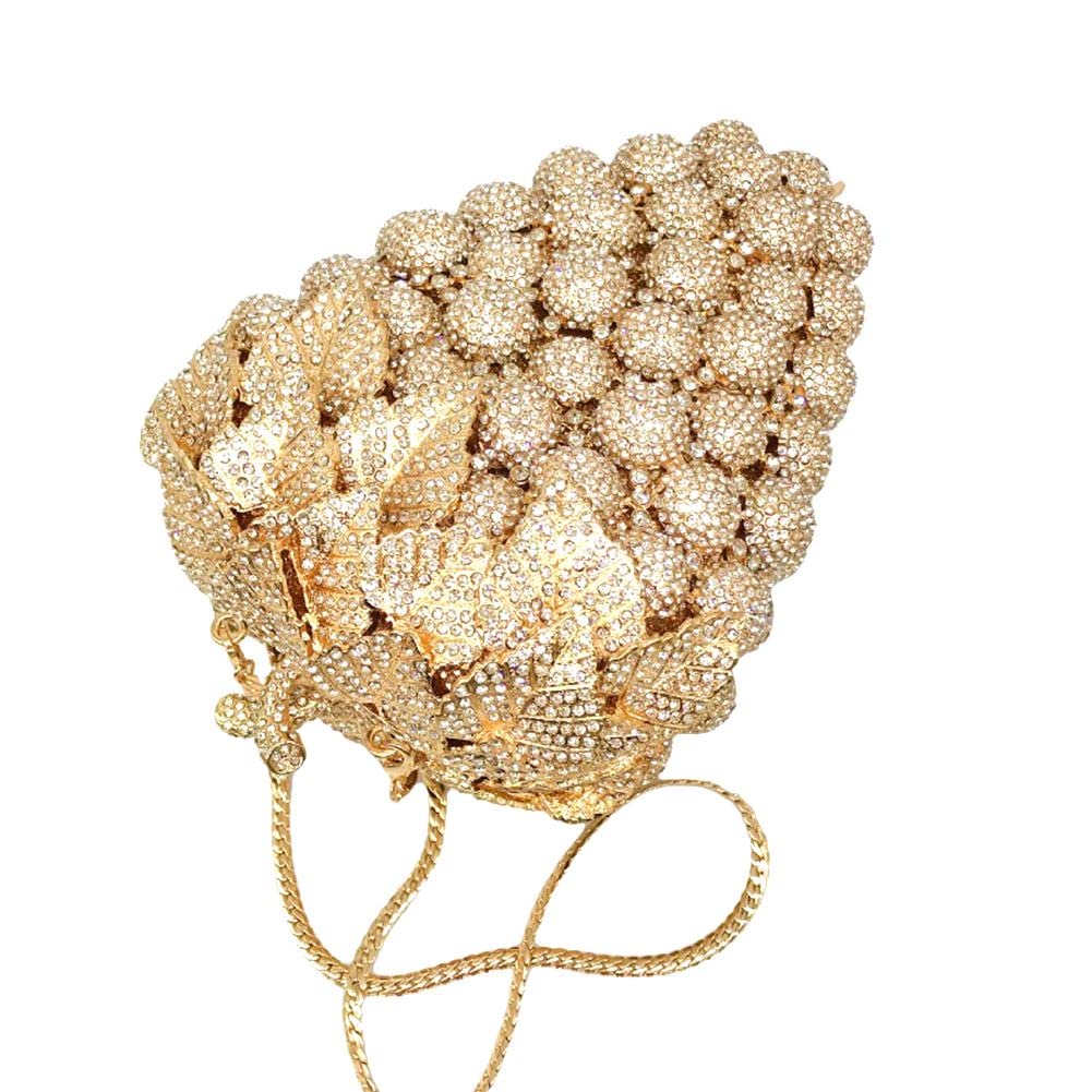 Elegant Hollow Carved Grape Rhinestone Evening Clutch - Luxury Crystal Handbag for Women | Perfect for Parties, Weddings & Formal Events
