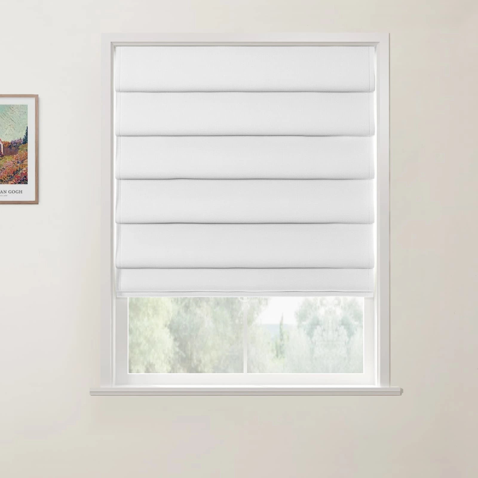 Custom Cordless Roman Shades - Blackout Window Blinds for Living Room, Bedroom & Home Decor - Easy to Install & Adjustable Light Control
