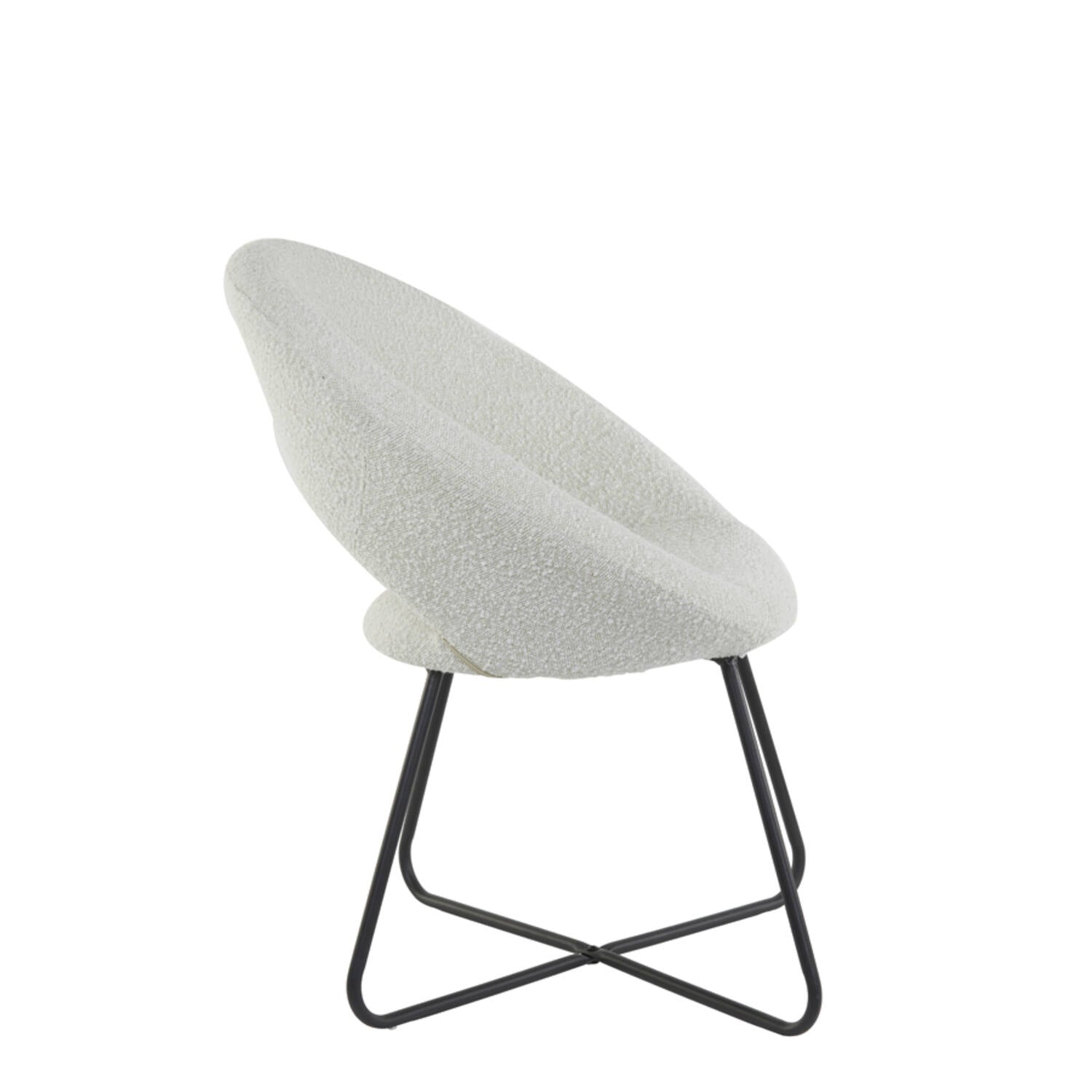 Antony Chair - Bouclé Cream Finish Upholstered Accent Chair for Living Room, Bedroom & Office - Modern Comfortable Seating for Home Decor
