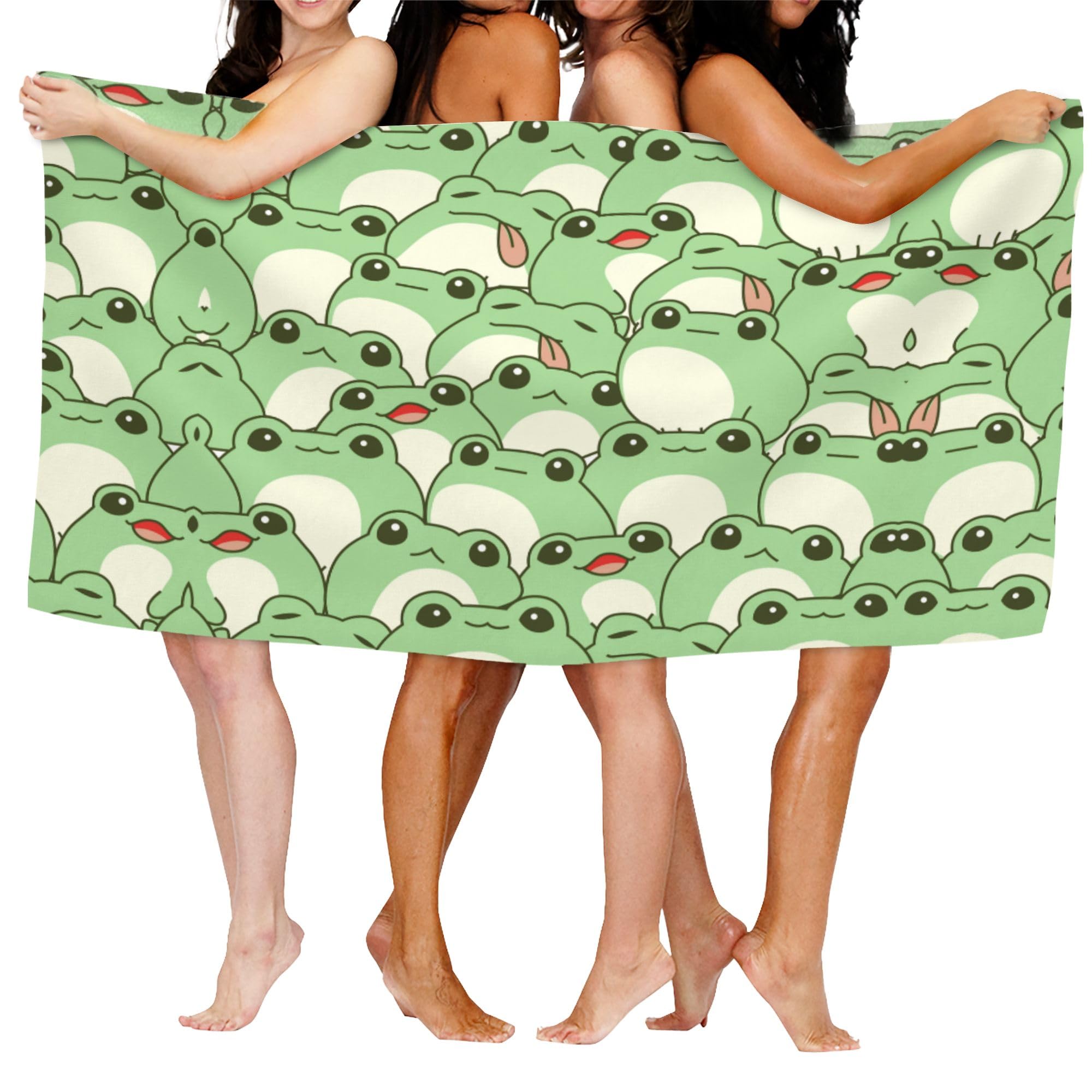 Cute Frog Hand Towels - Soft & Highly Absorbent Polyester Cotton Bath Towels for Home, Hotel & Spa | Quick Drying & Skin-Friendly | Perfect for Bathroom, Kitchen & Guest Use