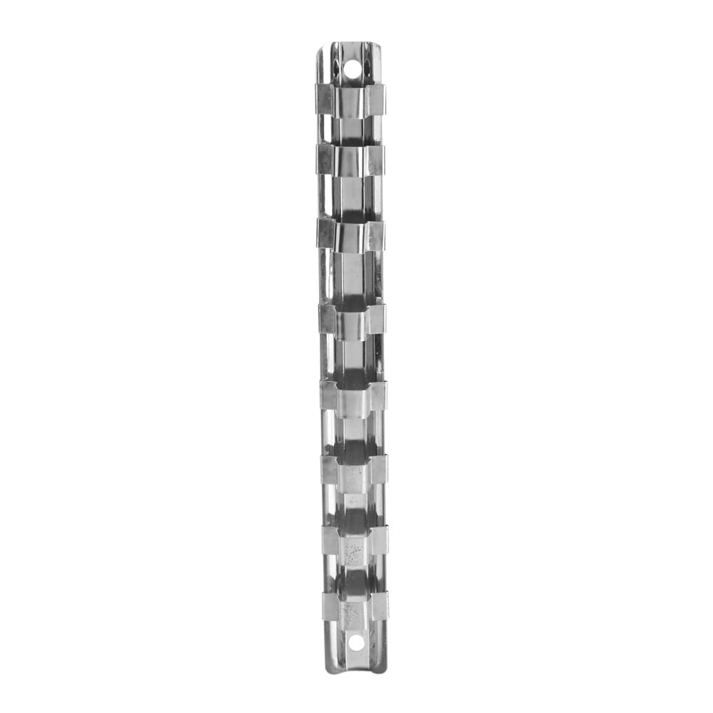 Aluminum Socket Organizer Tray - Carbon Steel 8-Slot Socket Rack with Storage Divider, 1/4