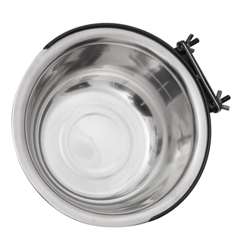 STOBOK Stainless Steel Hanging Pet Bowls - 150ml Large Feeder Dishes for Dogs, Cats, Birds & Parrots - Cage Kennel Crate Mountable Food & Water Bowls - Perfect for Travel, Camping & Outdoor Use - Silver