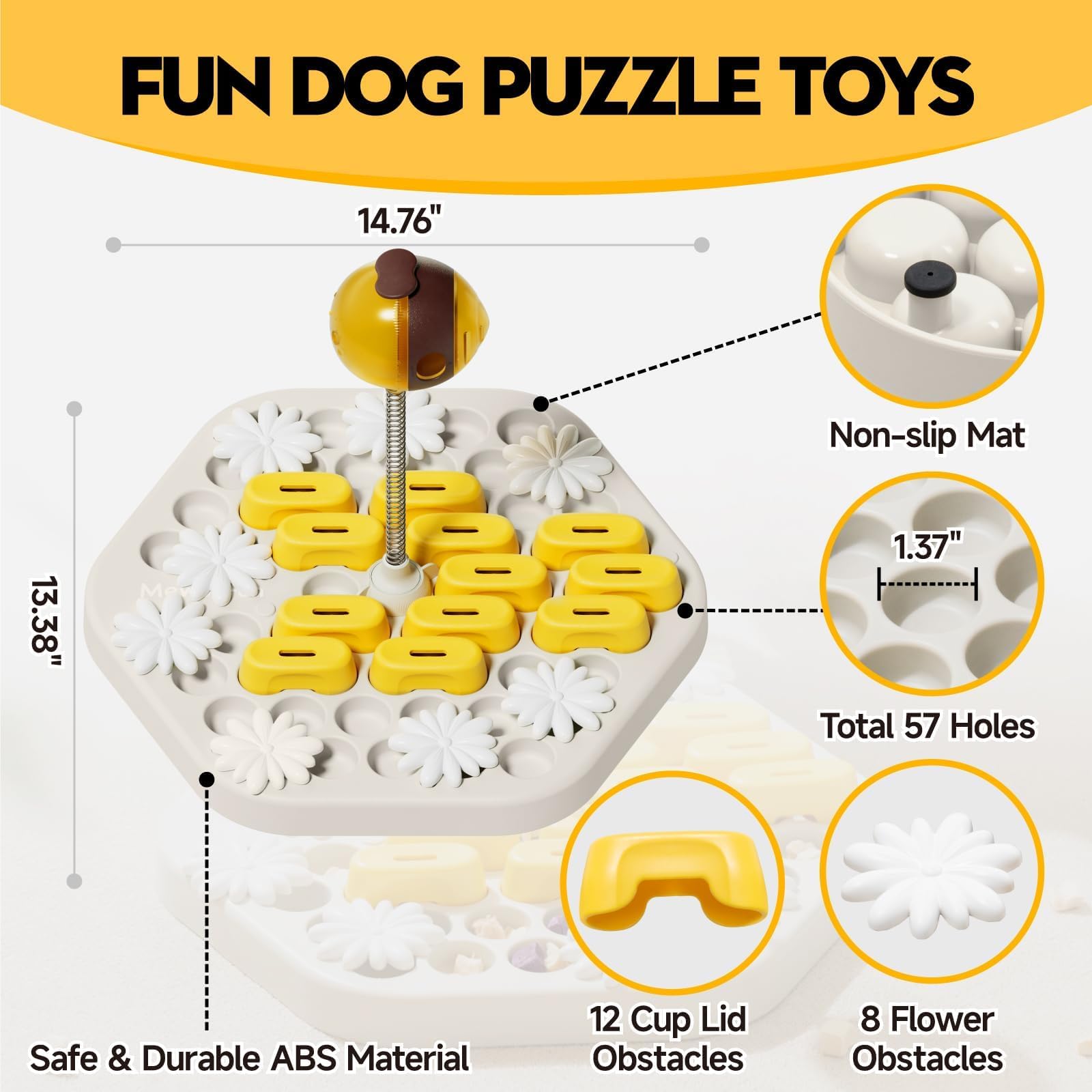 MEWOOFUN Interactive Dog Puzzle Toy for IQ Training - Slow Feeder & Mental Enrichment Game for Small Medium Large Smart Dogs - Perfect for Boredom Relief & Indoor Playtime