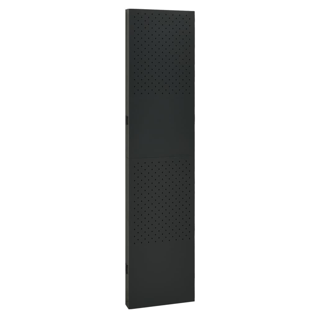 vidaXL 4-Panel Black Steel Room Divider Privacy Screen - 63