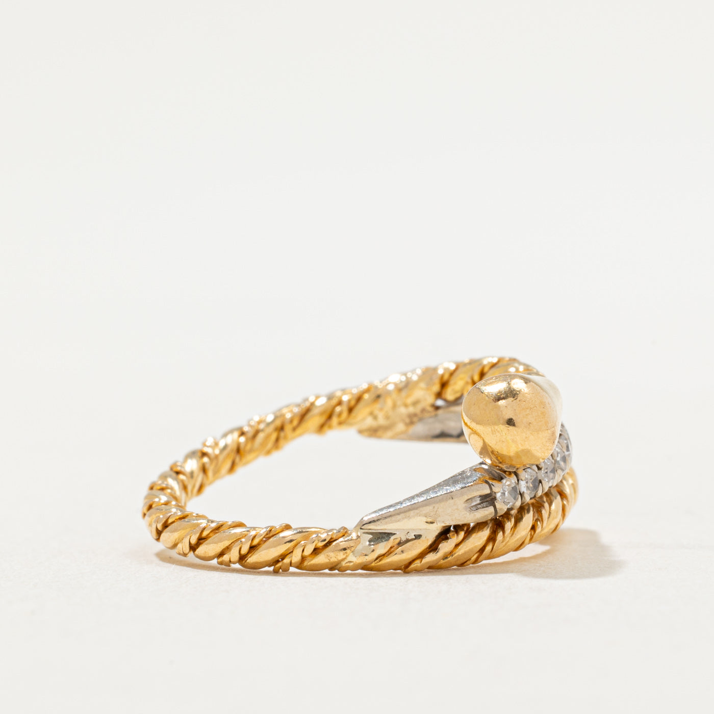 0.11ctw Diamond Wrap Rope Ring - Size 6.75 | Elegant Stackable Wedding Band for Women | Perfect for Engagement, Anniversary & Special Occasions