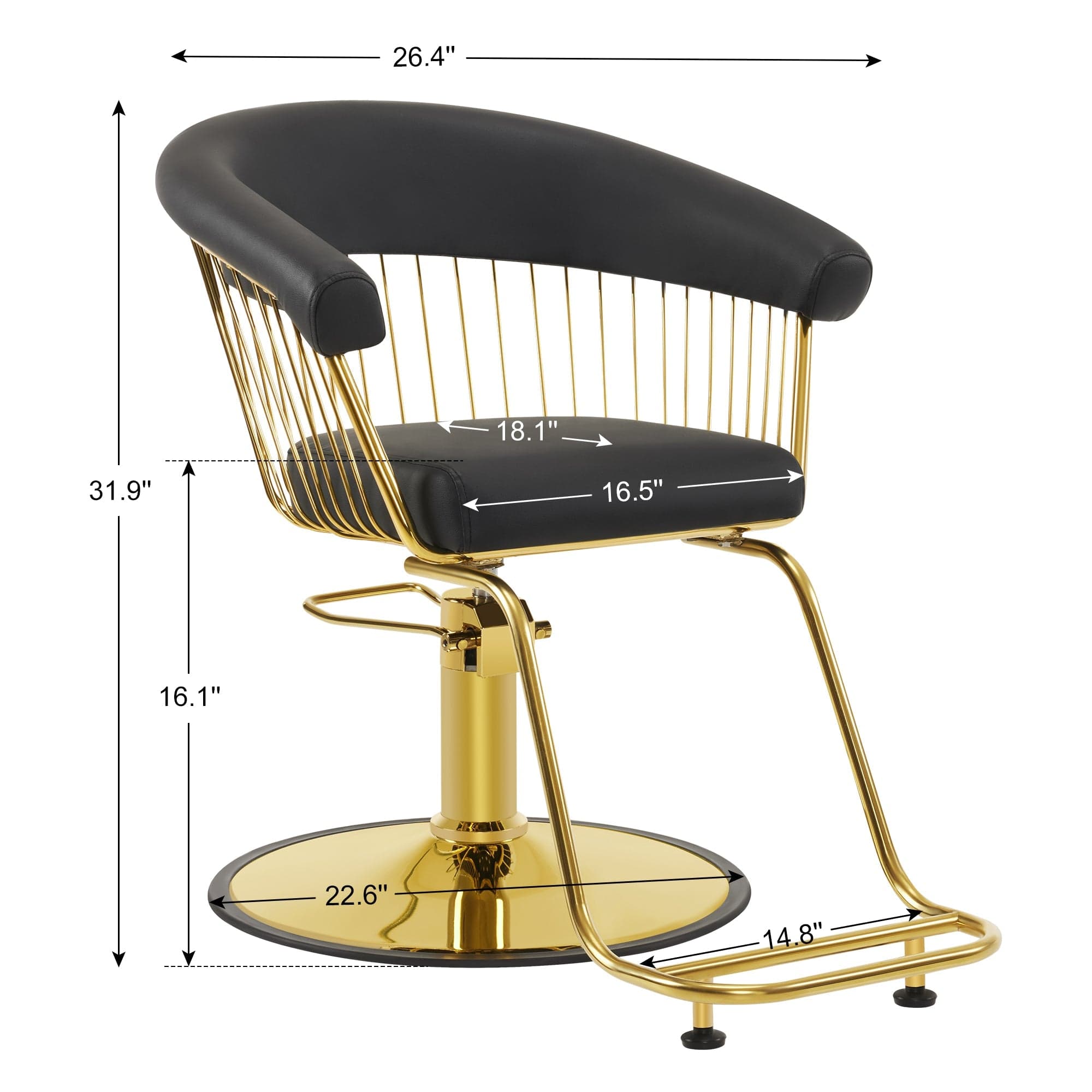 Premium AURA Salon Chair - Ergonomic Styling Chair for Hairdressers & Barbers - Perfect for Salons, Barber Shops & Home Use
