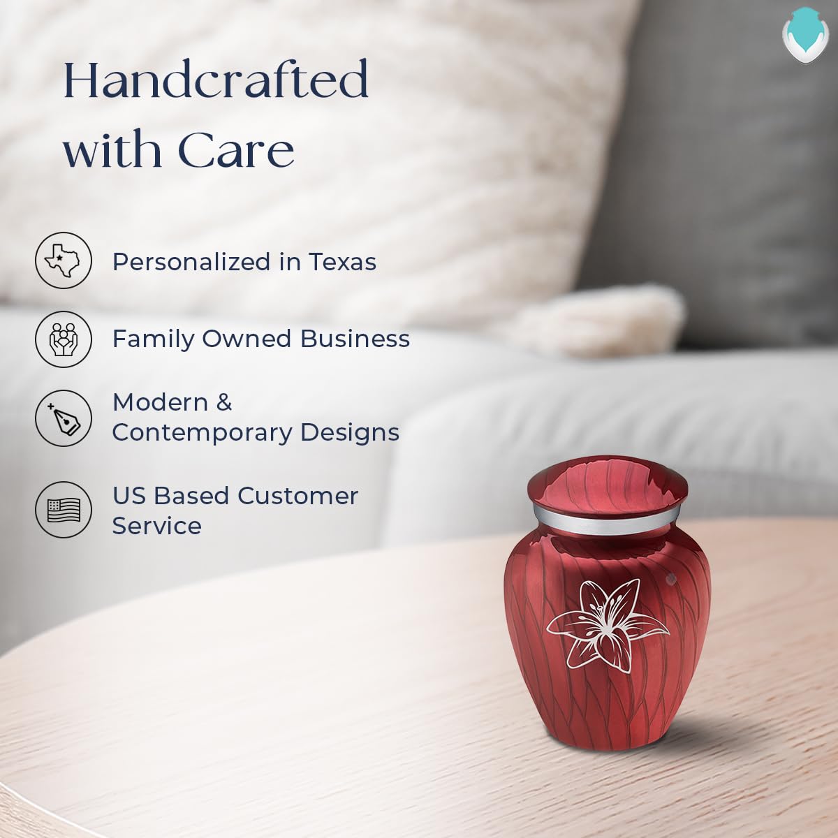 Elegant Embrace Lily Keepsake Cremation Urn - Pearl Candy Red | Memorial Urn for Ashes | Perfect for Home Display, Funeral Services & Memorial Ceremonies