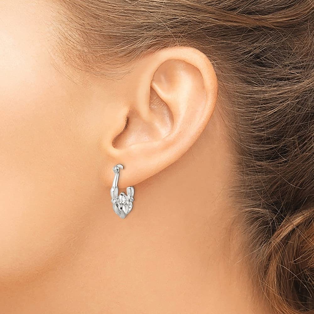 Diamond2Deal 925 Sterling Silver Claddagh Hoop Earrings - 0.87 Inch Length, 0.83 Inch Width - Irish Celtic Jewelry for Women - Perfect for St. Patrick's Day, Weddings & Gifts