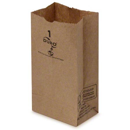 Duro 18401 CPC 1 lb Recycled Brown Grocery Bags - Case of 4000 (4000 Count) | Eco-Friendly, Heavy Duty, Bulk Shopping Bags for Grocery Stores, Retail & Food Packaging