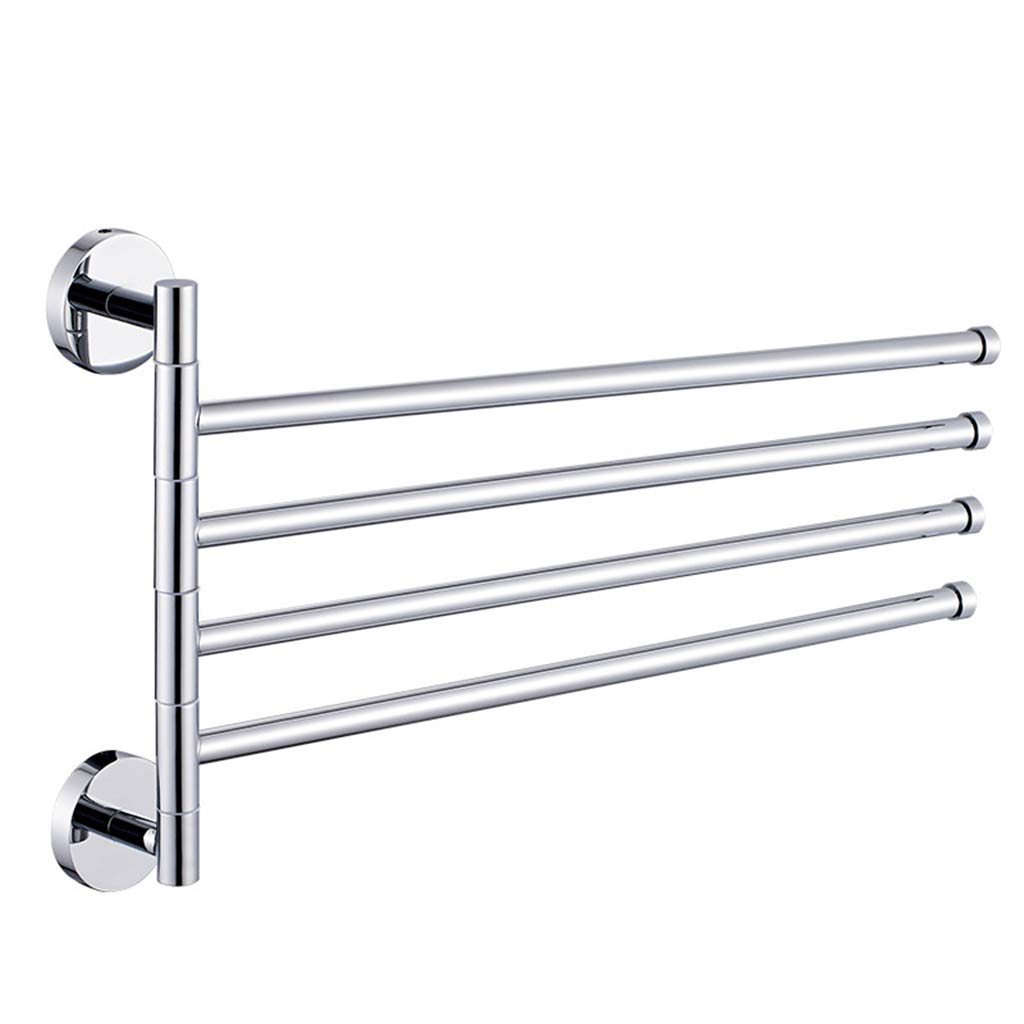 Xdodnev 4-Arm Wall Mount Swivel Towel Bar - Stainless Steel Bathroom Towel Swing Hanger - Perfect for Bathrooms, Kitchens, and Laundry Rooms - Space Saving & Durable Design