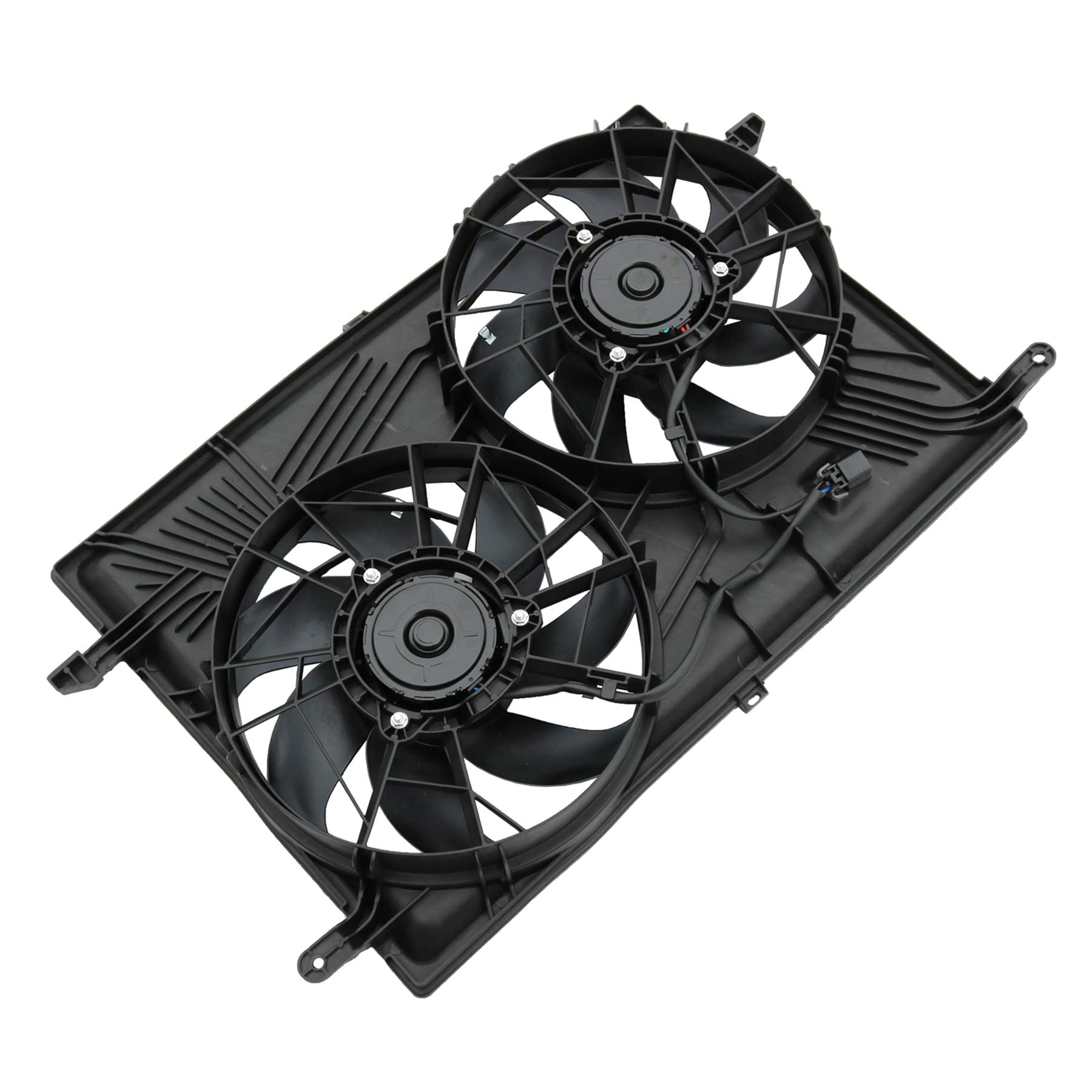 JDMSPEED New Dual Radiator Cooling Fan Assembly 25927026 Replacement for Buick Enclave, Chevy Traverse, GMC Acadia, Saturn Outlook - High Performance Cooling for SUVs & Trucks