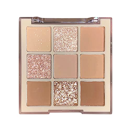 9-Color Matte Shimmer Glitter Eyeshadow Palette - Highly Pigmented, Long Lasting, Waterproof & Sweat-Proof Pressed Powder Makeup Set | Perfect for Everyday Wear, Party & Special Occasions | Great Cosmetic Gift for Women