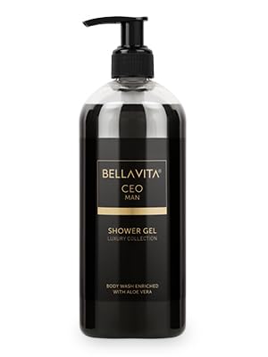 Bella Vita Luxury CEO MAN Body Wash - Deep Cleansing Shower Gel for Men with Aloe Vera & Charcoal Powder, Hydrating & Moisturizing Skin Care, 500ml - Perfect for Daily Shower & Post-Workout Refreshment