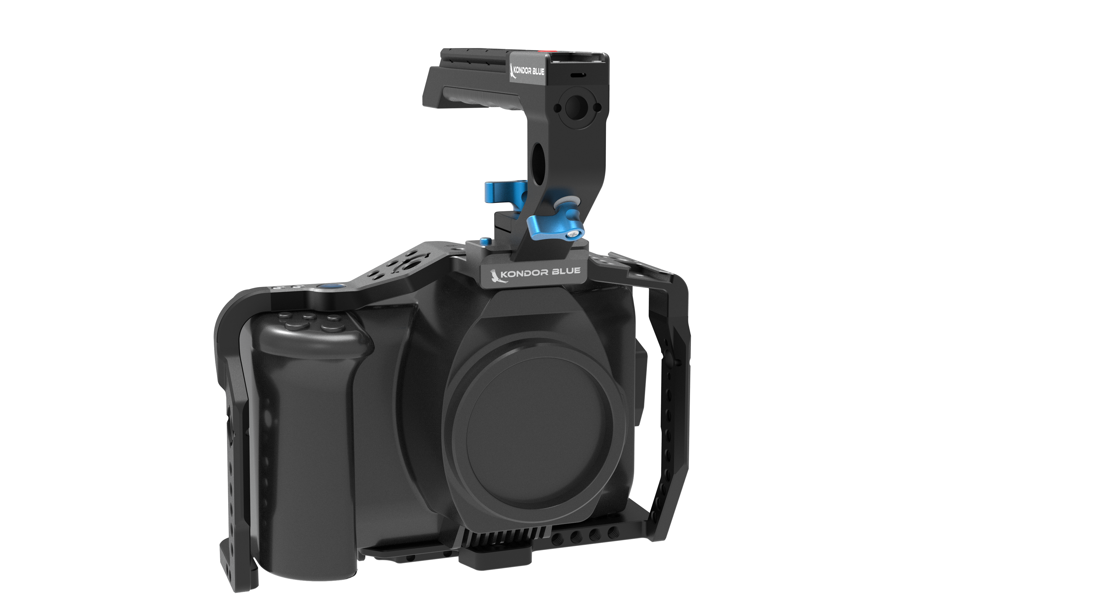 Kondor Blue Blackmagic Pocket 6K Pro Camera Cage with Top Handle - Durable Aluminum Alloy Rig for BMPCC 6K Pro - Perfect for Filmmaking, Vlogging & Professional Video Production
