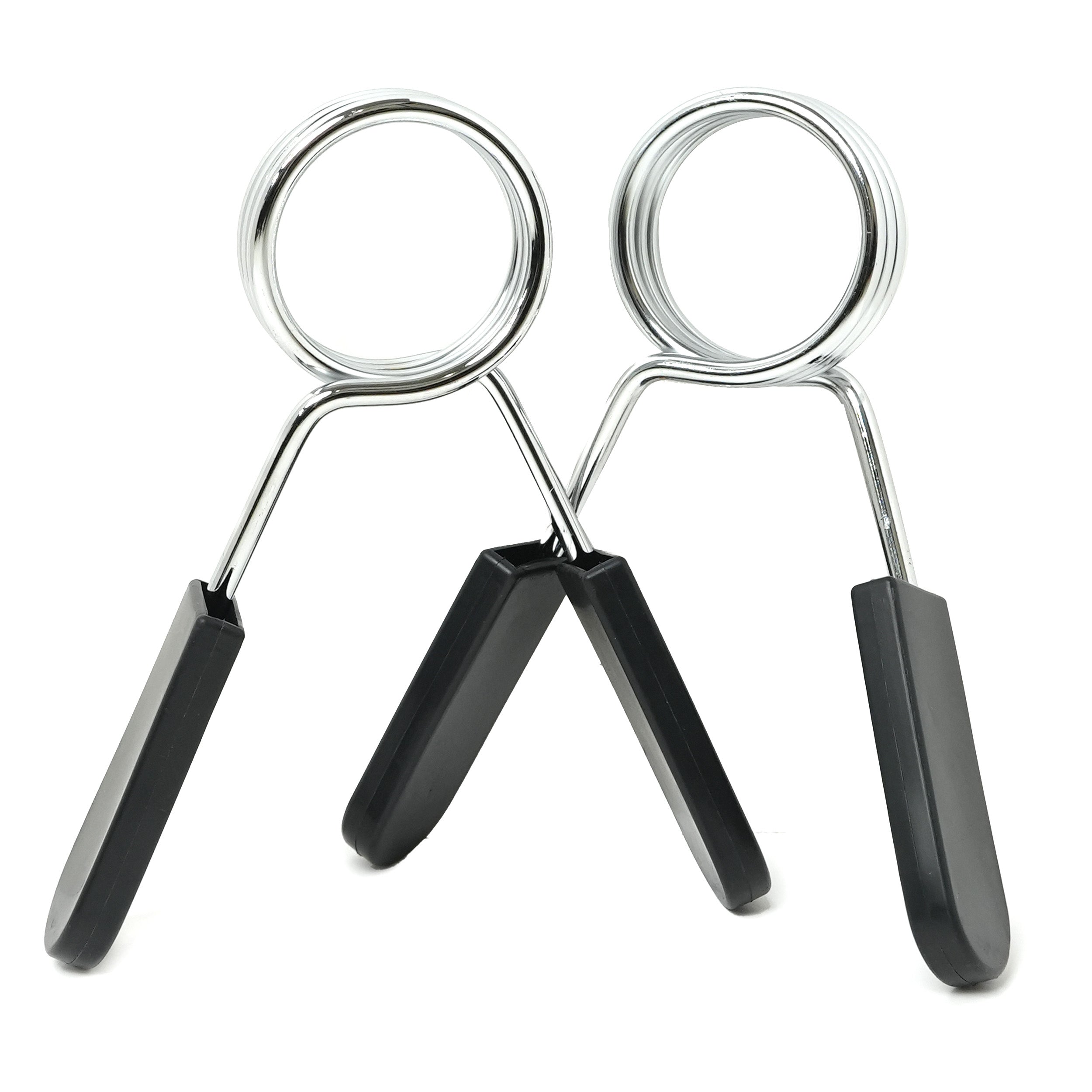 PRCTZ 2-Inch Olympic Barbell Spring Collar - 2 Pack - Heavy Duty Gym Clips for Weightlifting, Powerlifting & CrossFit Training
