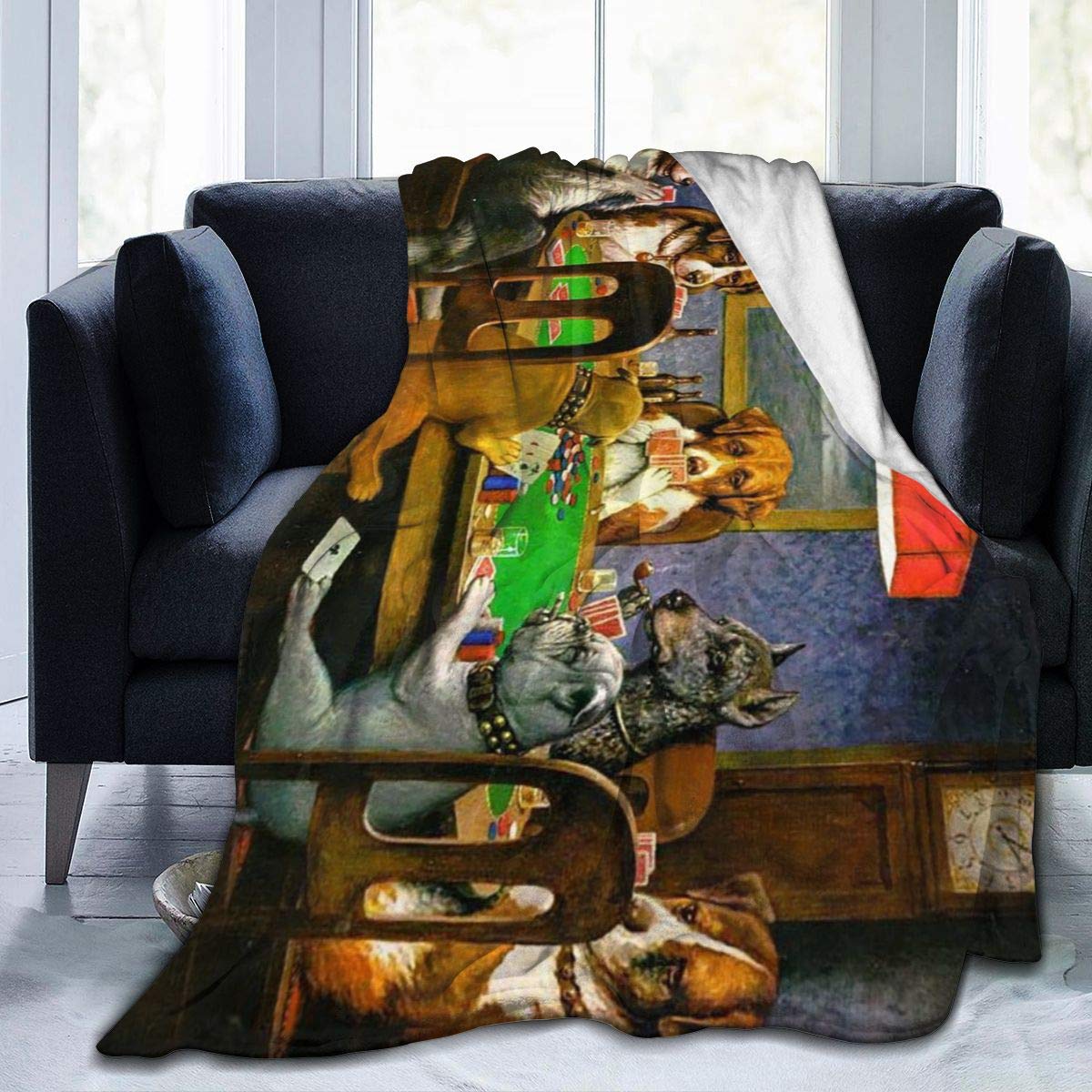 Cozy 50x60 Inch Fleece Blanket with Dog Print - Soft & Warm Throw for Couch, Bed, Sofa - Perfect for Women, Men, Pets - Ideal for Home Decor, Gifts, and Winter Snuggling