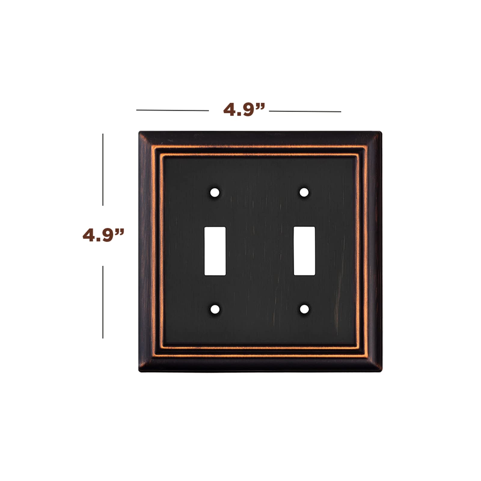 SLEEKLIGHTING Oil Rubbed Bronze Outlet Covers & Switch Plates - Decorative Wall Plate Light Switch Cover Beveled Edge - 2 Gang Toggle (2 Pack) - Variety of Styles (Decorator/Duplex/Toggle/Combo) - Perfect for Home, Office & Commercial Decor Upgrade