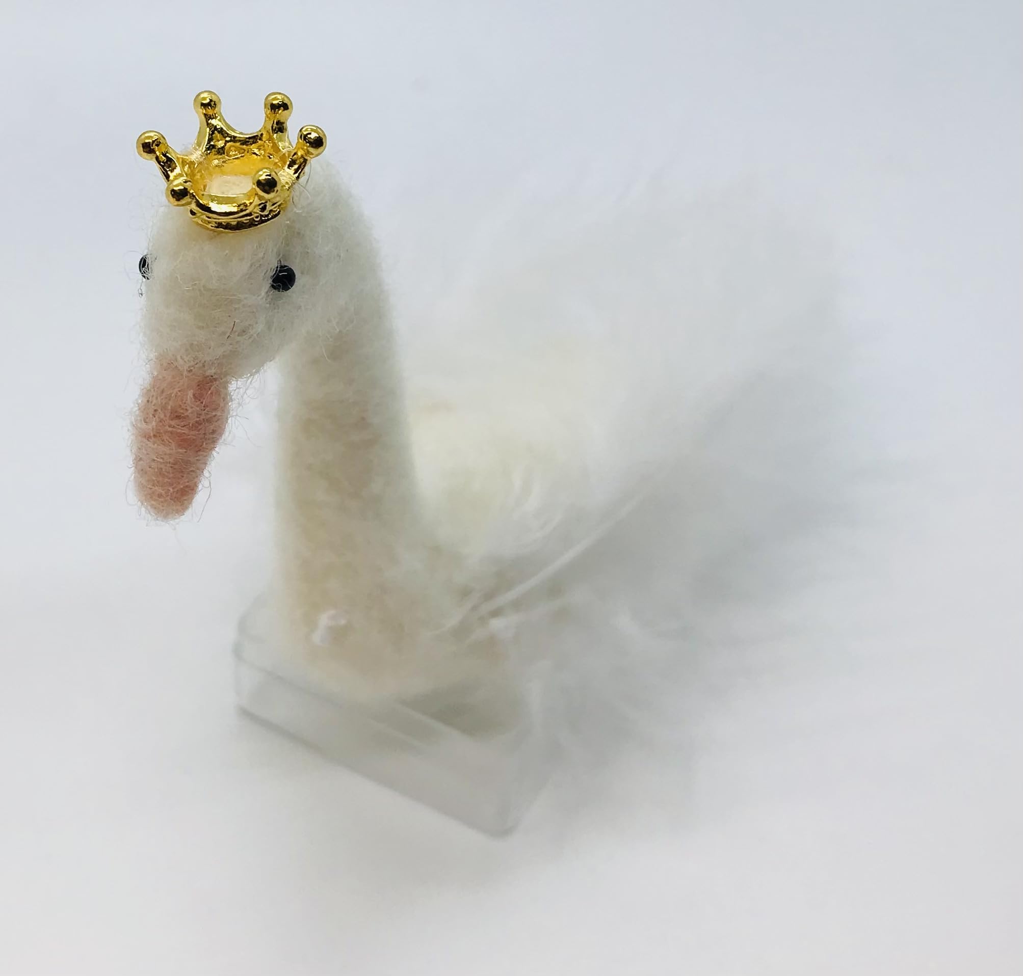 White Swan Needle Felt Ornament - Home Decor & Gift Idea