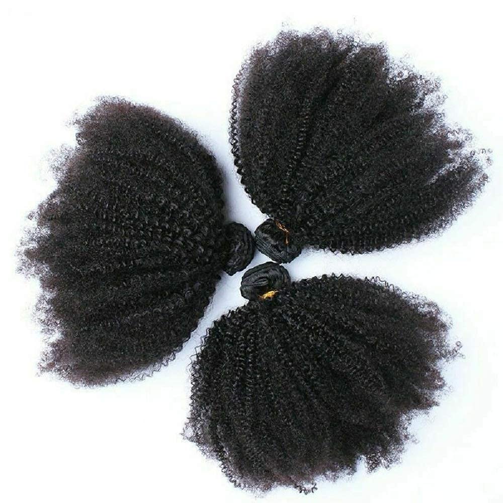 100% Unprocessed Virgin Mongolian Afro Kinky Curly Human Hair Bundles (22 22 22 Inch) - Natural Black Hair Extensions for African American Women | Perfect for Protective Styles, Weaves & Braiding