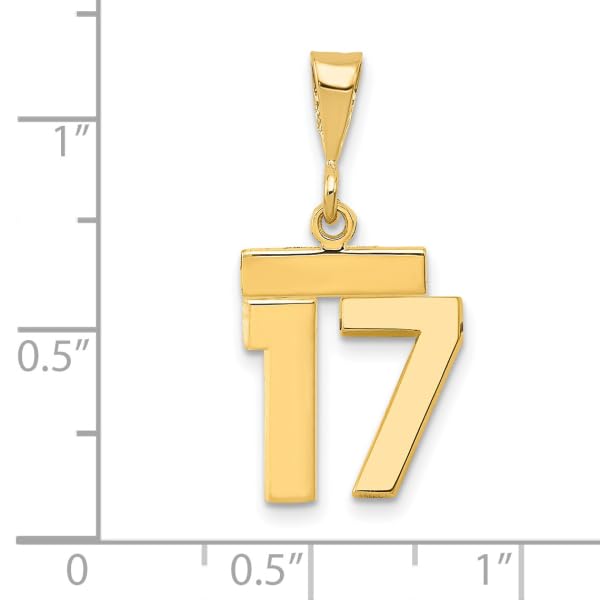 14K Solid Yellow Gold Number 17 Pendant Necklace - Elegant Birthday Gift for Women, Perfect for Anniversary, Graduation & Special Occasions