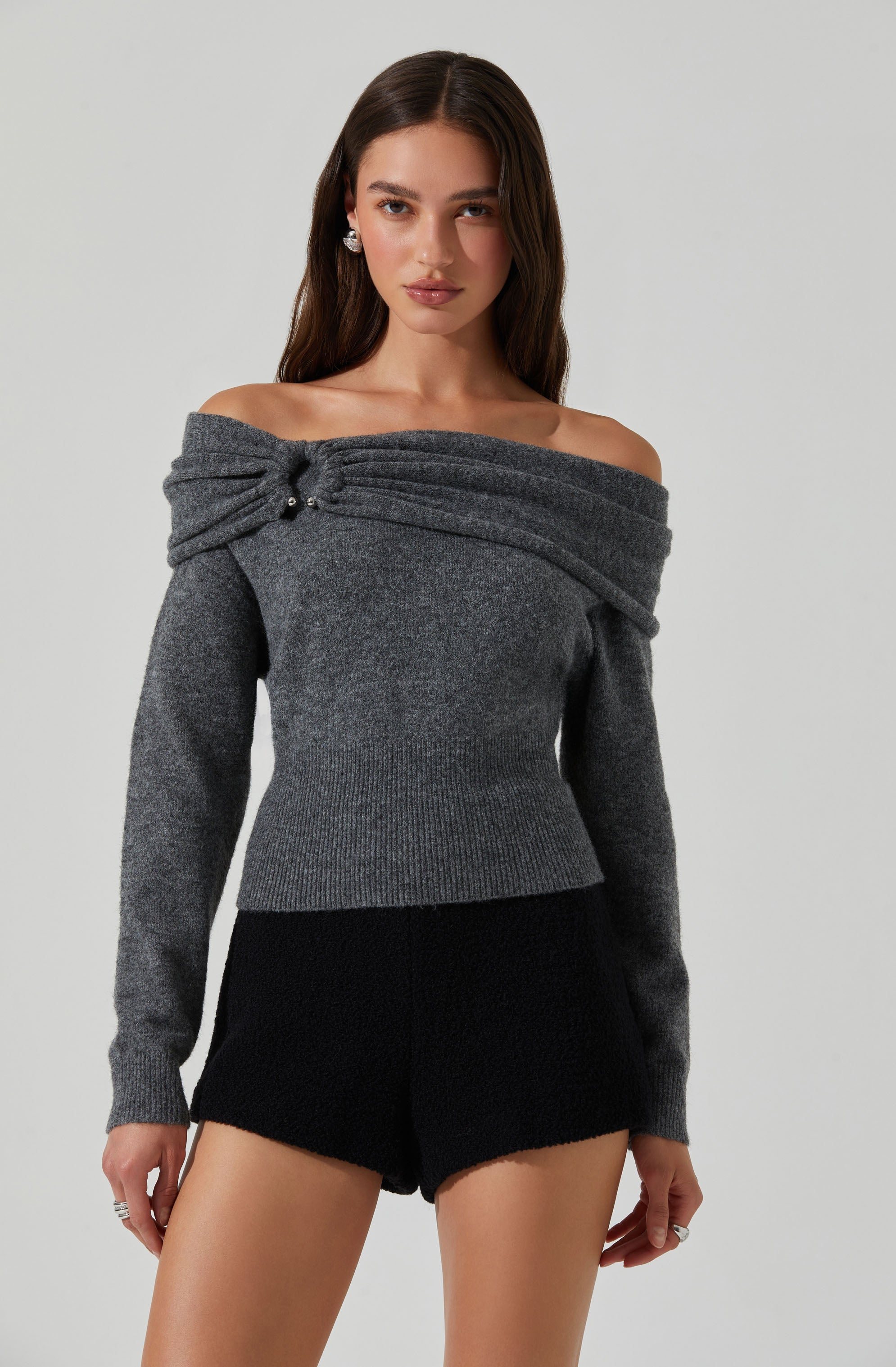 Wylie Off Shoulder Sweater for Women - Cozy Knit Pullover, Casual Loose Fit, Long Sleeve Winter Top | Perfect for Date Nights, Office Wear & Holiday Outfits