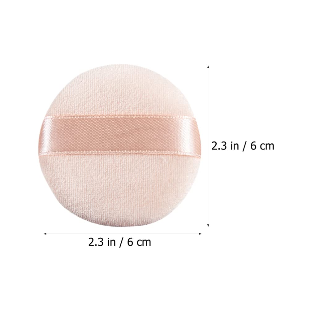 FOMIYES 10pcs Makeup Powder Puffs with Strap - Soft Cotton Round Cosmetic Puffs for Loose Powder & Foundation - Ideal for Professional Makeup Artists & Home Dresser Use