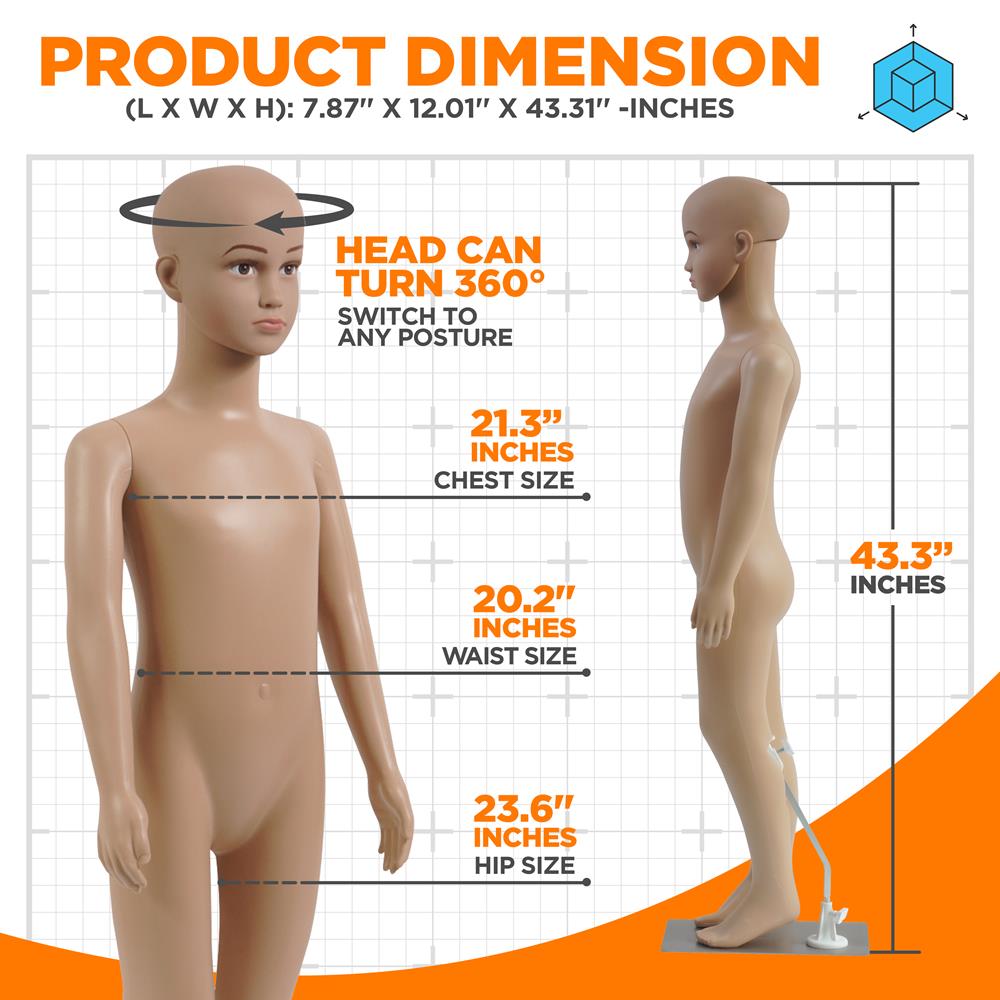 Adjustable Kids Torso Dress Form Mannequin - Perfect for Sewing, Fitting & Displaying Children's Clothing - Ideal for Fashion Designers, Tailors & DIY Craft Projects