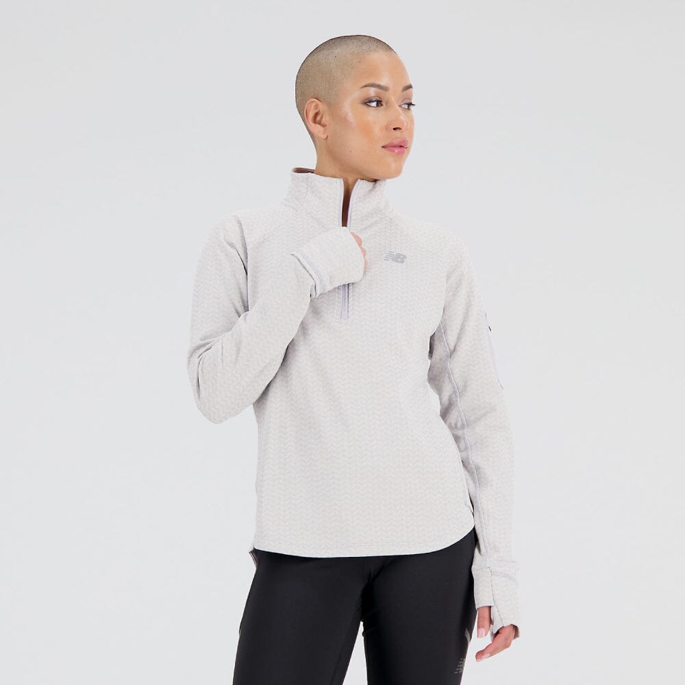 New Balance Women's Heat Grid Half Zip Running Jacket - Lightweight Breathable Workout Top for Jogging, Gym & Outdoor Activities