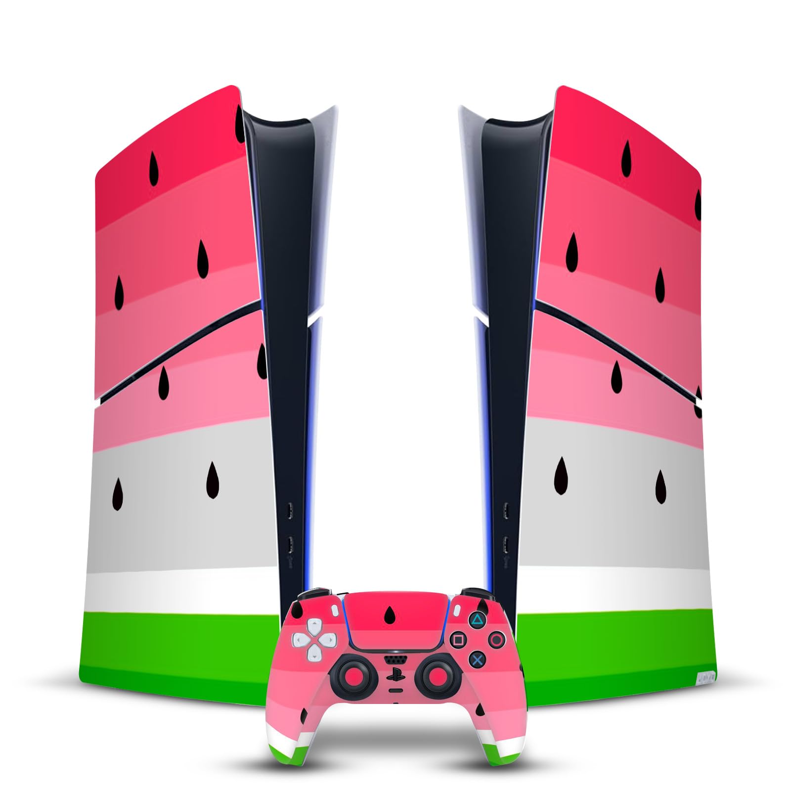 Official Licensed Haroulita Watermelon Mix Art Vinyl Skin Sticker for Sony PlayStation 5 PS5 Slim & Digital Edition Console & DualSense Controller - Gaming Protection & Customization for Playstation Enthusiasts