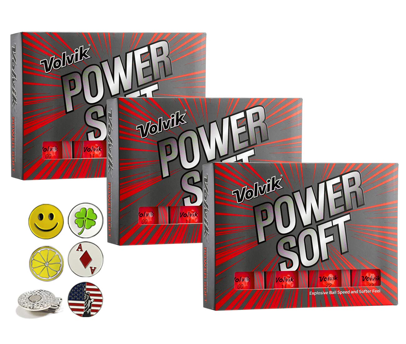 Volvik Power Soft Explosive Ball Speed Golf Balls - 3 Dozen Bundle Gift Set for Men & Women - High Performance Golf Balls for Distance & Control on the Course