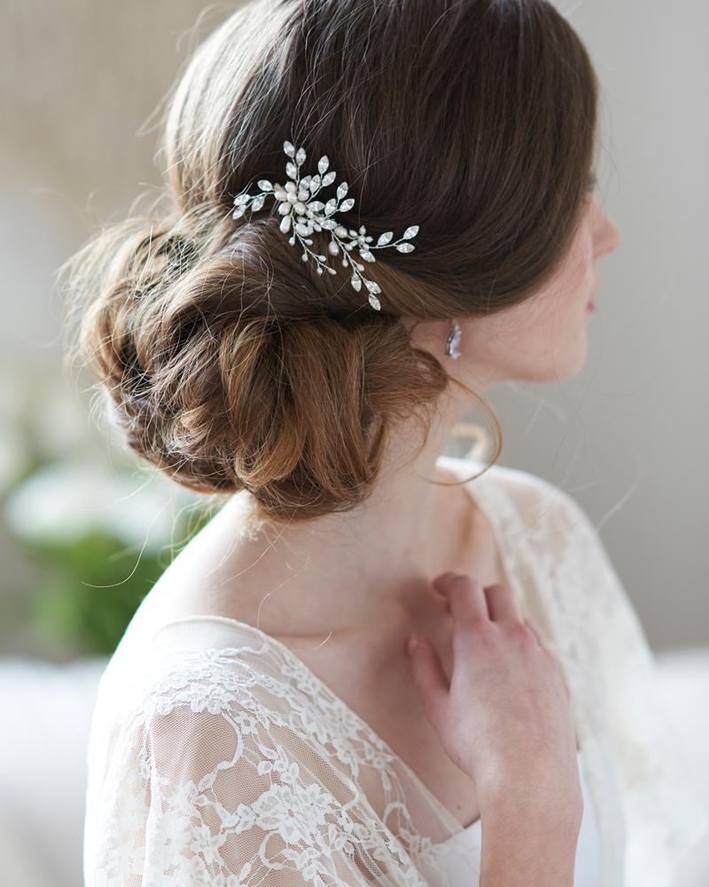 Lillian Pearl & Crystal Hair Comb - Elegant Bridal Hair Accessory for Weddings, Prom, and Special Occasions