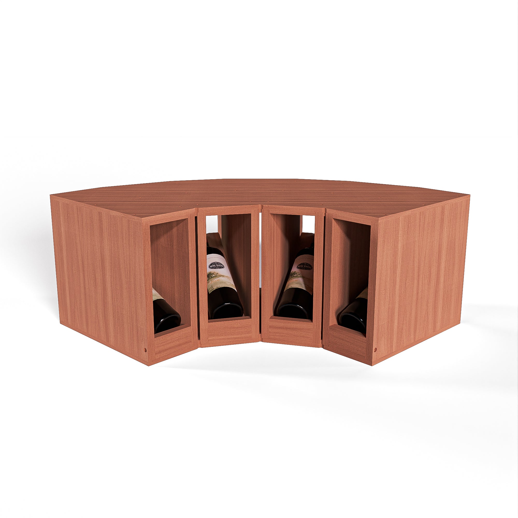 GrandCellar™ 4 Column Full Depth Elevated Cradle Display Row Corner - Premium Wine Bottle Storage Rack for Home Bar, Restaurant, and Wine Cellar Organization