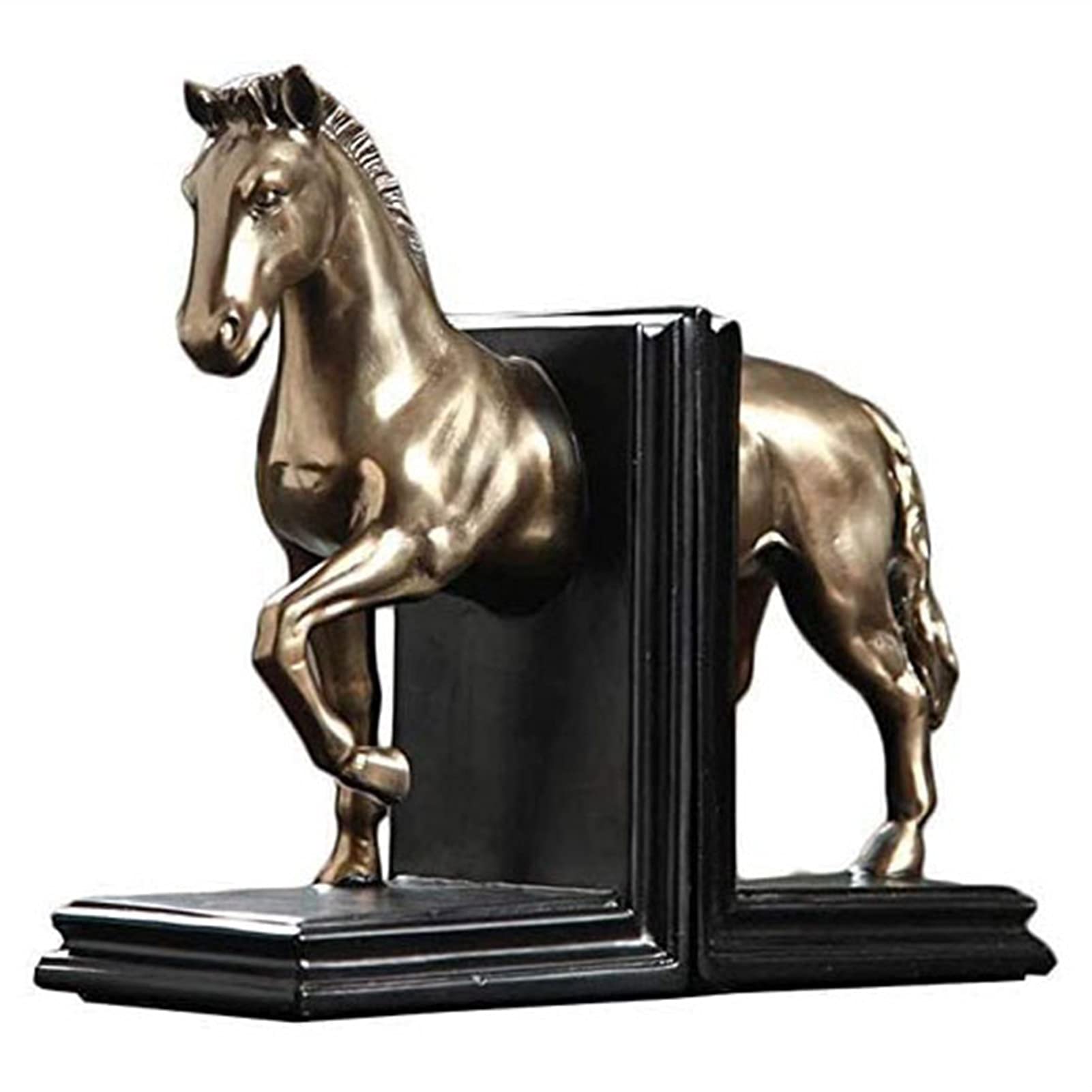 PWV Elegant Horse Sculpture Bookends - Heavy Duty Office & Home Decor Bookshelf Organizer for Study, Living Room, and Library | Stylish Decorative Book Holders for Bookshelves and Desks