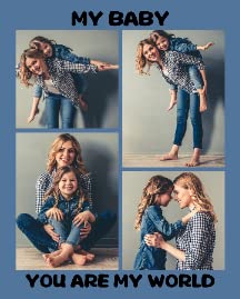 4 Photos Collage Custom Blanket