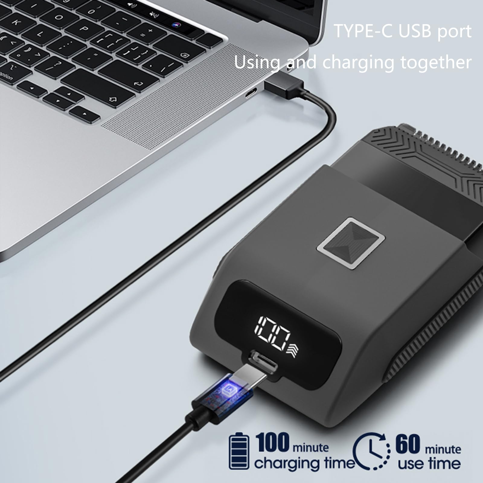 Premium Rechargeable Electric Shaver with Digital Display - Cordless Travel Shaver for Men, Smooth Shaving for Business Trips & Daily Grooming