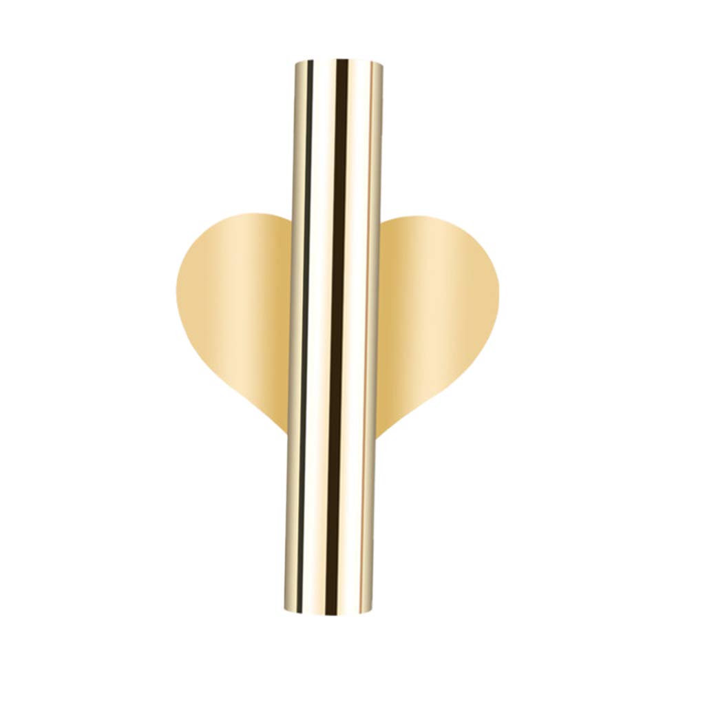 Fenteer Gold Heart Wall-Mounted Metal Flower Tube Vase Holder - Decorative Floral Display for Home, Office & Wedding Decor (Adhesive Not Included)