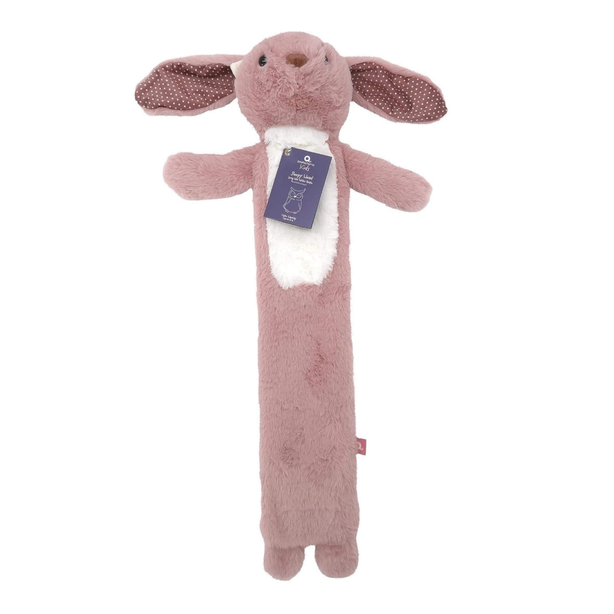 3D Midi Hot Water Bottle with Pink Bunny Faux Fur Cover - Warm & Cozy Pain Relief for Cramps, Backaches & Winter Nights - Perfect for Home, Office & Bed Use