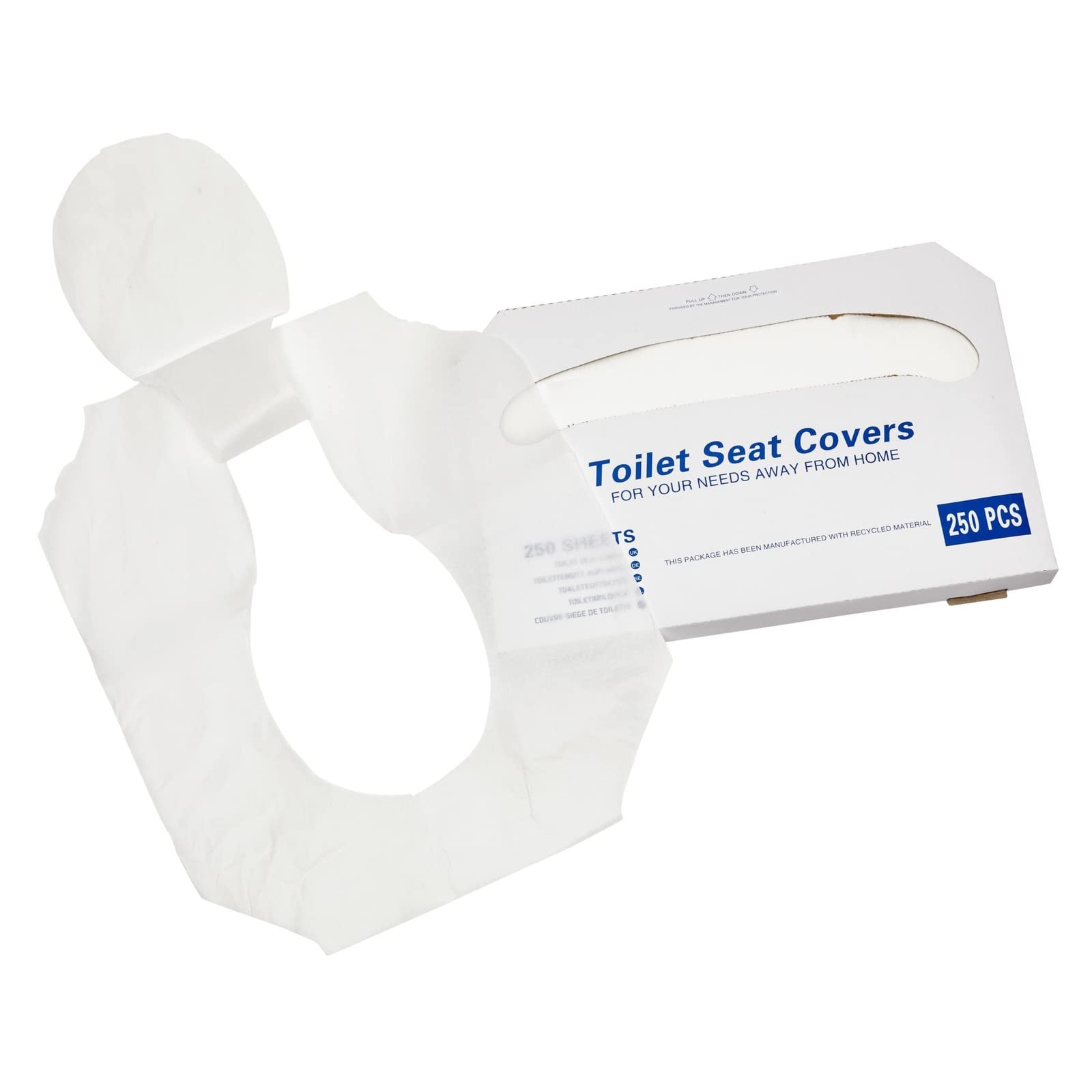 Disposable Toilet Seat Covers 4-Pack (250 Pcs) - Flushable for Travel & Home Use