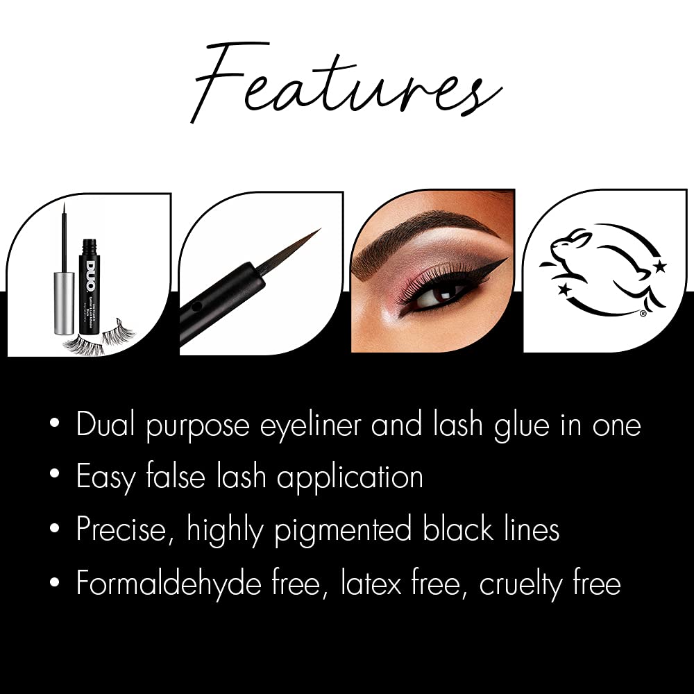 DUO Line IT Lash IT Black - 2-in-1 Eyeliner & Lash Adhesive for Waterproof Smudge-Proof Makeup | Perfect for Daily Wear, Special Occasions & Professional Use