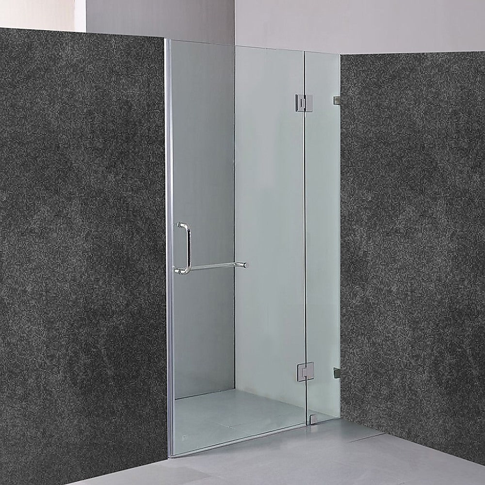 Della Francesca 100x200cm Frameless Shower Screen - 10mm Tempered Glass for Bathroom - Wall to Wall Installation, Modern Design for Home & Hotel Use