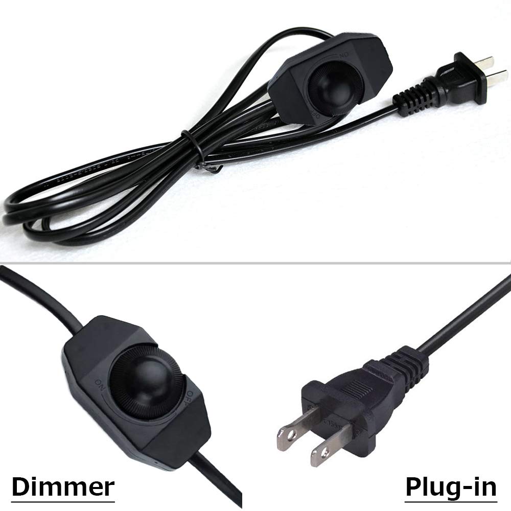 Dimmable 7W COB LED Barrel Spotlight - Adjustable Accent Uplight with 5.9ft On/Off Dimmer Cord - Rotating Wall Light for Home Decor, Artwork & Landscape Lighting (Black)