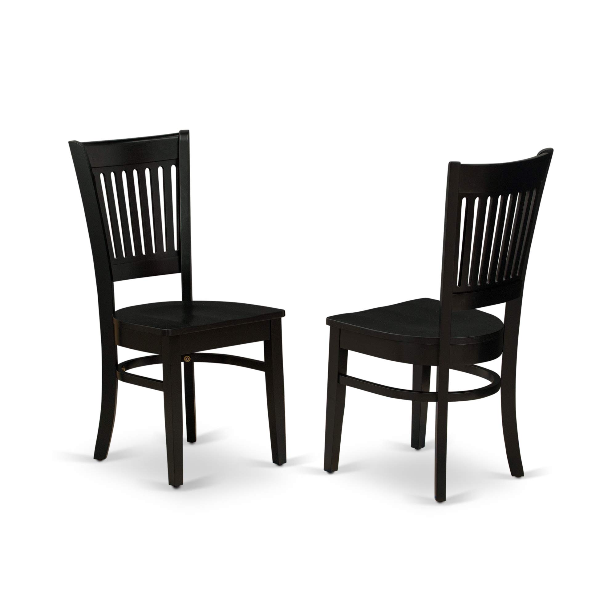 East West Furniture DUVA5-BLK-W 5-Piece Black Dining Room Set with 36x60 Inch Rectangle Table & 4 Chairs - Perfect for Small Kitchens & Compact Dining Spaces