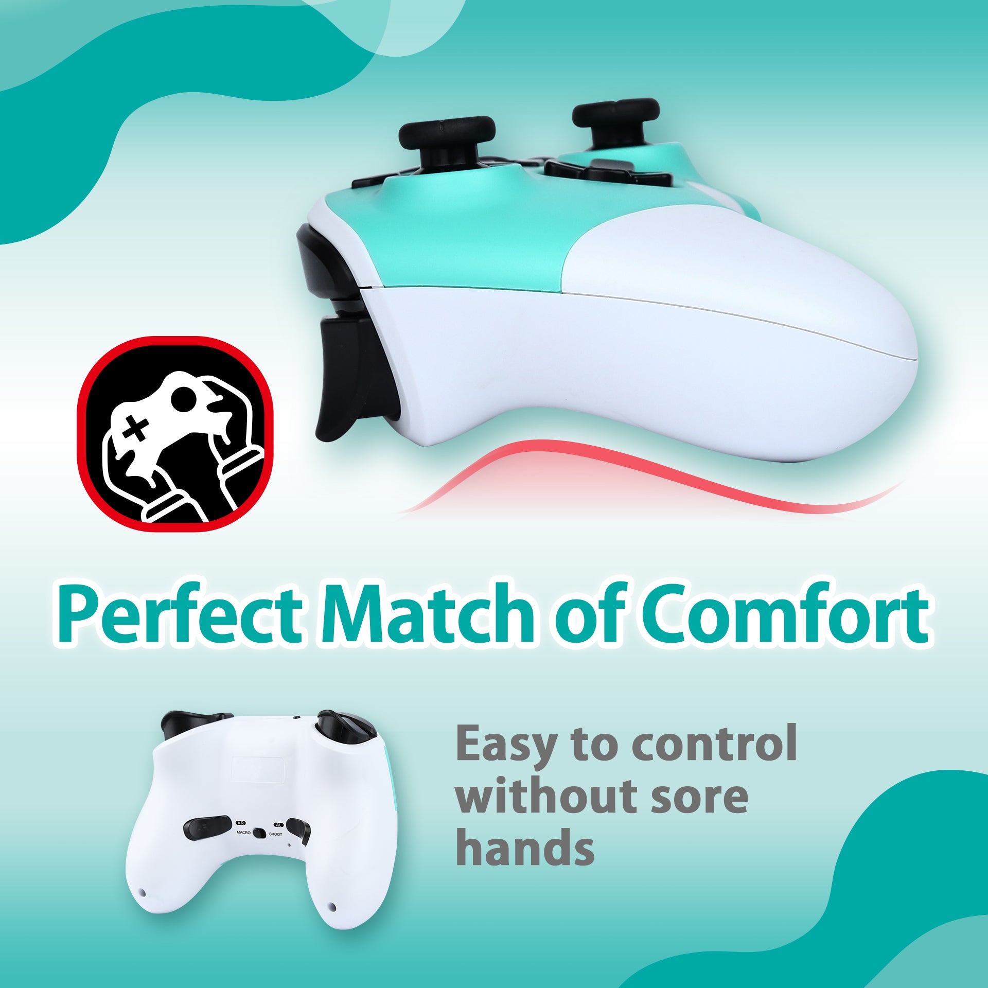 Brook Vivid Wireless Gaming Controller for PS4/PS5/PC - Blue | Ergonomic Design with Dual Vibration | Perfect for FPS, Racing & Sports Games